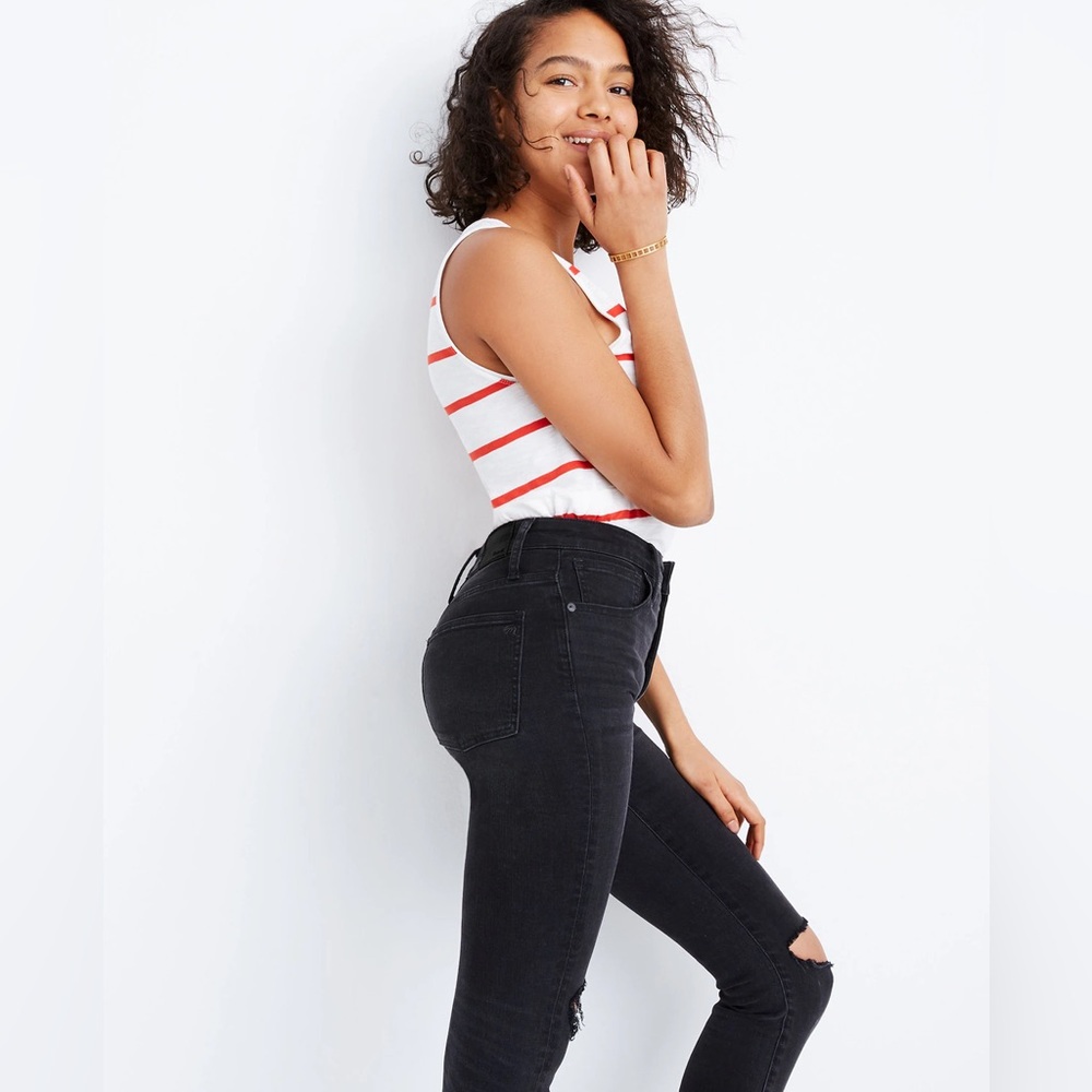 ✨NWT✨Madewell Curvy High-Rise Skinny Jeans in Black Sea